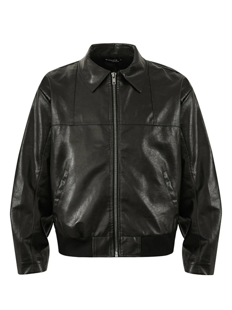 Men's Zip Up Leather Jacket fa9d5f140b4e48f08033084208556c6a-Max-Origin